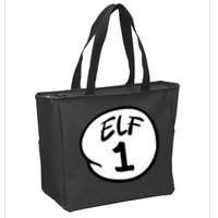 Elf 1 2 3 4 5 Custom Number Christmas Zip Tote Bag