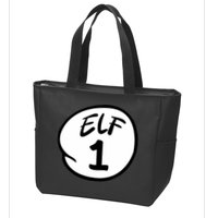 Elf 1 2 3 4 5 Custom Number Christmas Zip Tote Bag