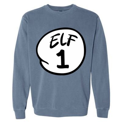 Elf 1 2 3 4 5 Custom Number Christmas Garment-Dyed Sweatshirt