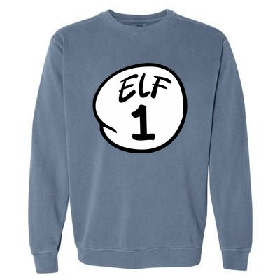 Elf 1 2 3 4 5 Custom Number Christmas Garment-Dyed Sweatshirt