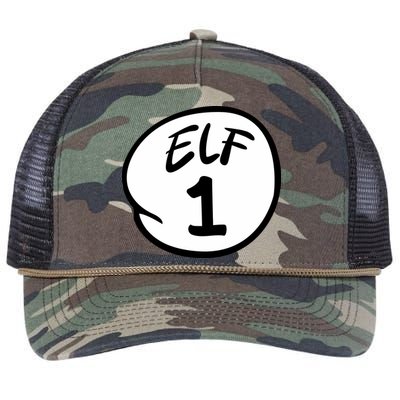 Elf 1 2 3 4 5 Custom Number Christmas Retro Rope Trucker Hat Cap