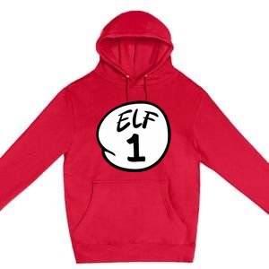 Elf 1 2 3 4 5 Custom Number Christmas Premium Pullover Hoodie