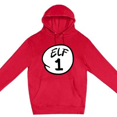 Elf 1 2 3 4 5 Custom Number Christmas Premium Pullover Hoodie