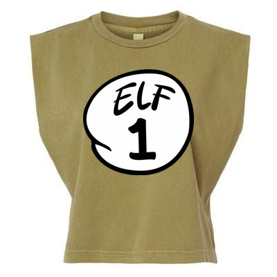 Elf 1 2 3 4 5 Custom Number Christmas Garment-Dyed Women's Muscle Tee