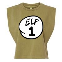 Elf 1 2 3 4 5 Custom Number Christmas Garment-Dyed Women's Muscle Tee