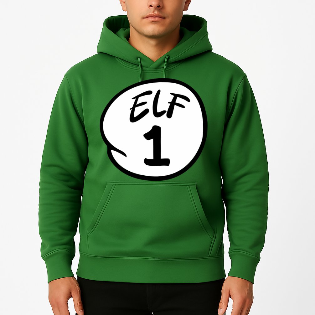 Elf 1 2 3 4 5 Custom Number Christmas Hoodie