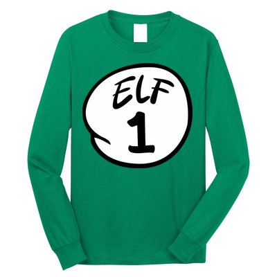 Elf 1 2 3 4 5 Custom Number Christmas Long Sleeve Shirt