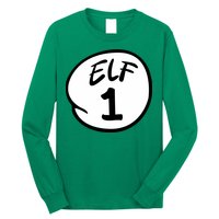 Elf 1 2 3 4 5 Custom Number Christmas Long Sleeve Shirt