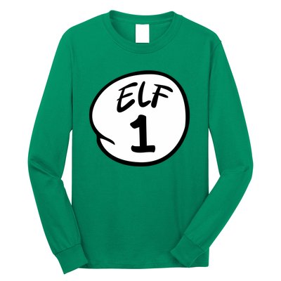 Elf 1 2 3 4 5 Custom Number Christmas Long Sleeve Shirt