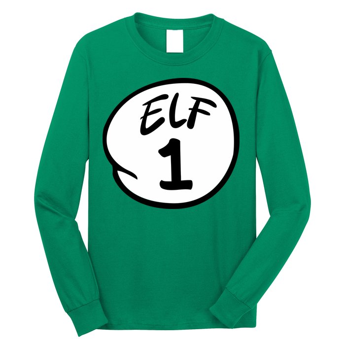 Elf 1 2 3 4 5 Custom Number Christmas Long Sleeve Shirt