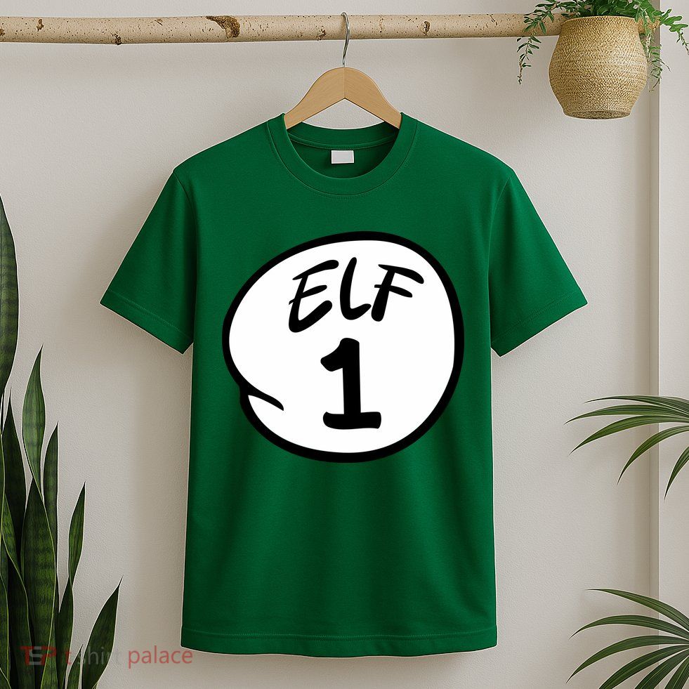 Elf 1 2 3 4 5 Custom Number Christmas T-Shirt