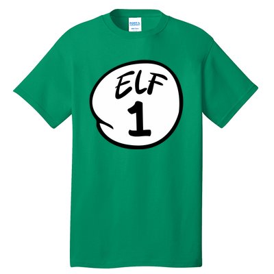 Elf 1 2 3 4 5 Custom Number Christmas Tall T-Shirt