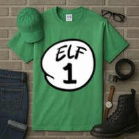 Elf 1 2 3 4 5 Custom Number Christmas Tall T-Shirt