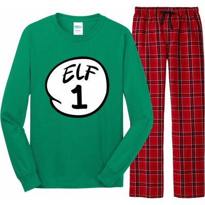 Elf 1 2 3 4 5 Custom Number Christmas Long Sleeve Pajama Set