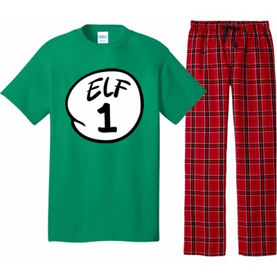 Elf 1 2 3 4 5 Custom Number Christmas Pajama Set