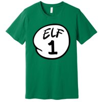 Elf 1 2 3 4 5 Custom Number Christmas Premium T-Shirt