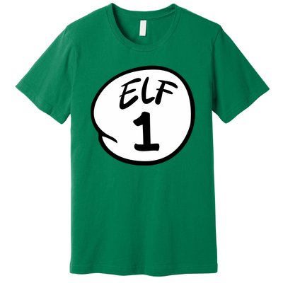 Elf 1 2 3 4 5 Custom Number Christmas Premium T-Shirt