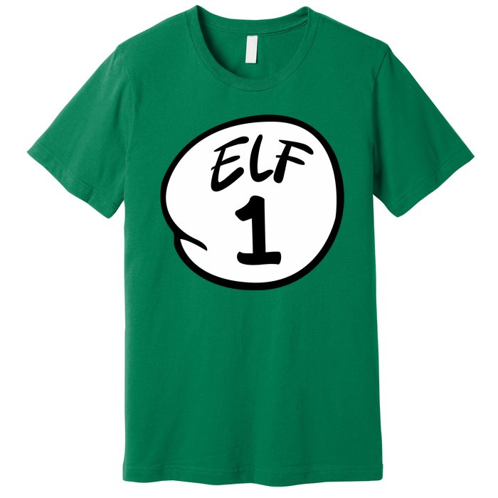 Elf 1 2 3 4 5 Custom Number Christmas Premium T-Shirt