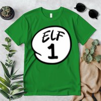 Elf 1 2 3 4 5 Custom Number Christmas Premium T-Shirt