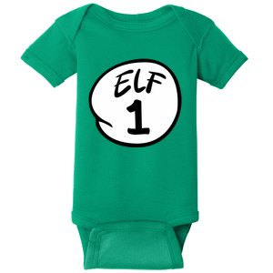 Elf 1 2 3 4 5 Custom Number Christmas Baby Bodysuit