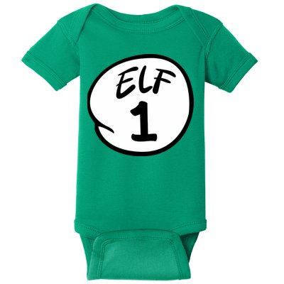 Elf 1 2 3 4 5 Custom Number Christmas Baby Bodysuit