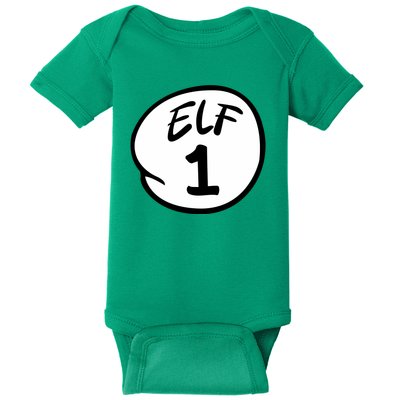 Elf 1 2 3 4 5 Custom Number Christmas Baby Bodysuit