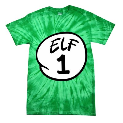 Elf 1 2 3 4 5 Custom Number Christmas Tie-Dye T-Shirt