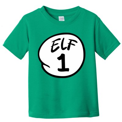 Elf 1 2 3 4 5 Custom Number Christmas Toddler T-Shirt