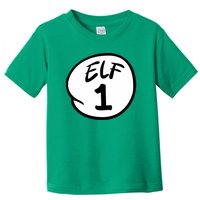 Elf 1 2 3 4 5 Custom Number Christmas Toddler T-Shirt