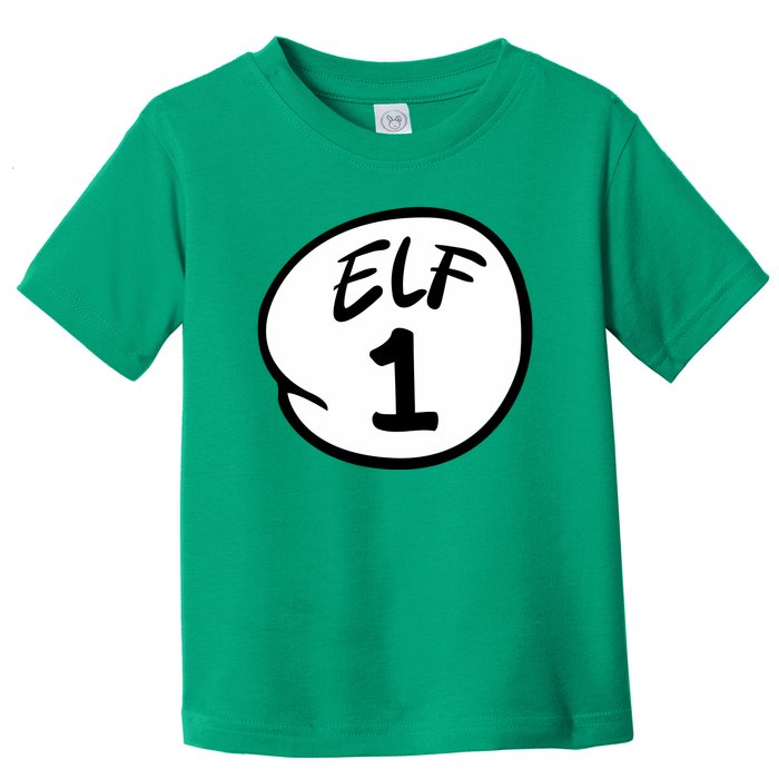 Elf 1 2 3 4 5 Custom Number Christmas Toddler T-Shirt