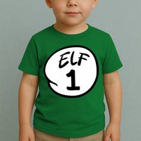 Elf 1 2 3 4 5 Custom Number Christmas Toddler T-Shirt