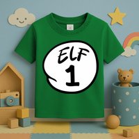 Elf 1 2 3 4 5 Custom Number Christmas Toddler T-Shirt