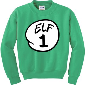 Elf 1 2 3 4 5 Custom Number Christmas Kids Sweatshirt