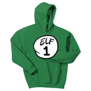 Elf 1 2 3 4 5 Custom Number Christmas Kids Hoodie