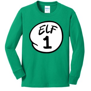 Elf 1 2 3 4 5 Custom Number Christmas Kids Long Sleeve Shirt