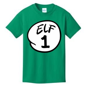 Elf 1 2 3 4 5 Custom Number Christmas Kids T-Shirt