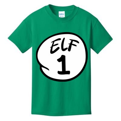 Elf 1 2 3 4 5 Custom Number Christmas Kids T-Shirt