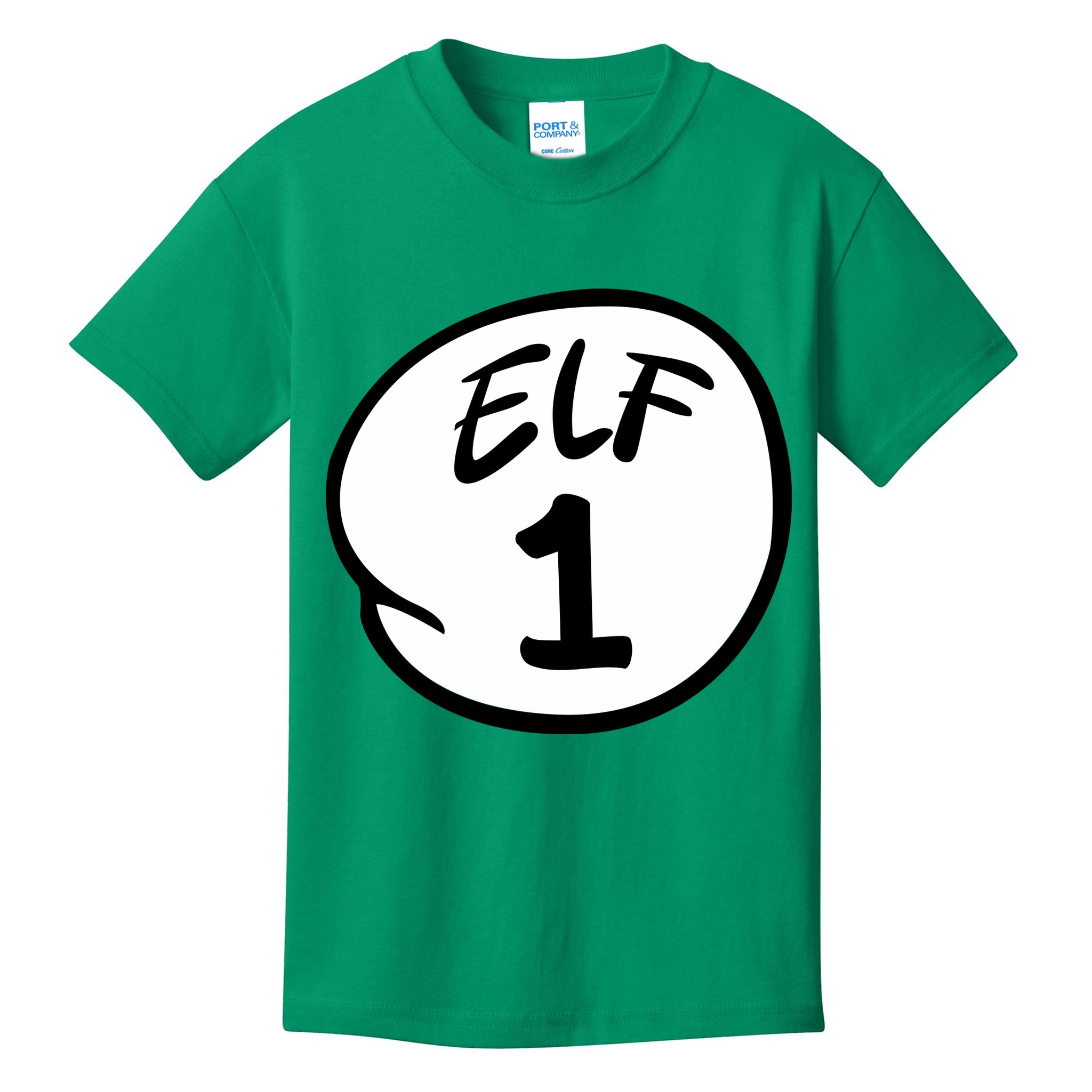 Elf 1 2 3 4 5 Custom Number Christmas Kids T-Shirt