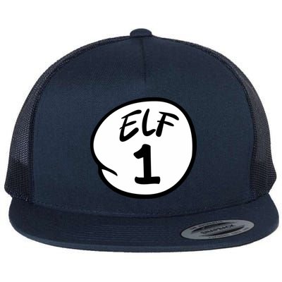 Elf 1 2 3 4 5 Custom Number Christmas Flat Bill Trucker Hat