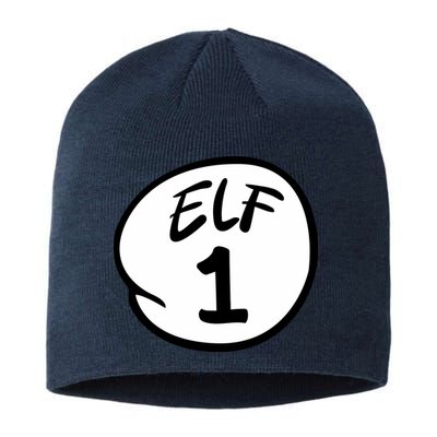 Elf 1 2 3 4 5 Custom Number Christmas Sustainable Beanie