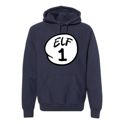 Elf 1 2 3 4 5 Custom Number Christmas Premium Hoodie