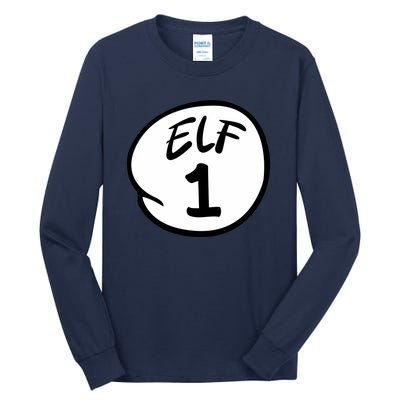 Elf 1 2 3 4 5 Custom Number Christmas Tall Long Sleeve T-Shirt