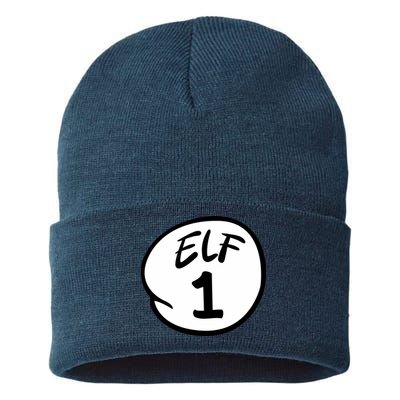 Elf 1 2 3 4 5 Custom Number Christmas Sustainable Knit Beanie