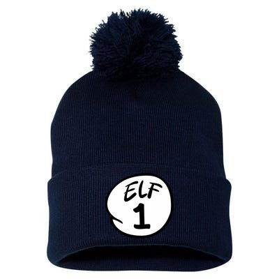 Elf 1 2 3 4 5 Custom Number Christmas Pom Pom 12in Knit Beanie