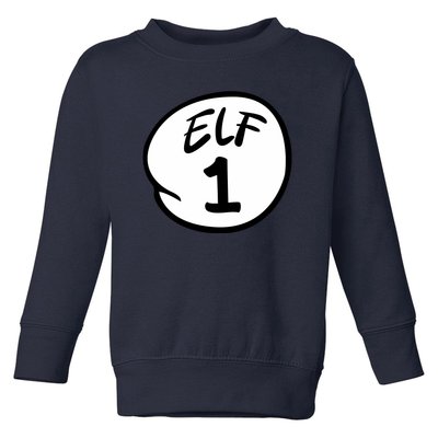 Elf 1 2 3 4 5 Custom Number Christmas Toddler Sweatshirt