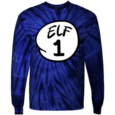 Elf 1 2 3 4 5 Custom Number Christmas Tie-Dye Long Sleeve Shirt