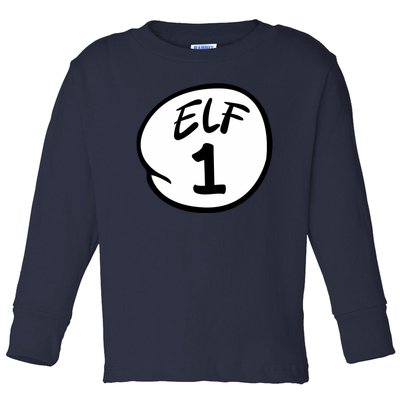 Elf 1 2 3 4 5 Custom Number Christmas Toddler Long Sleeve Shirt