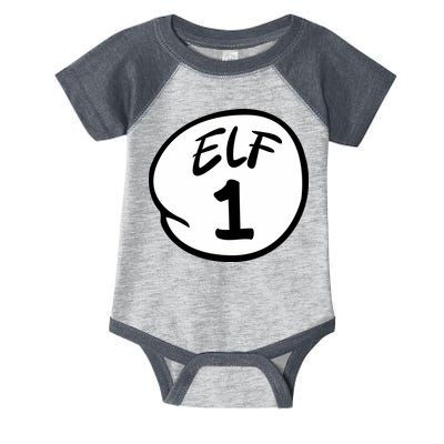 Elf 1 2 3 4 5 Custom Number Christmas Infant Baby Jersey Bodysuit