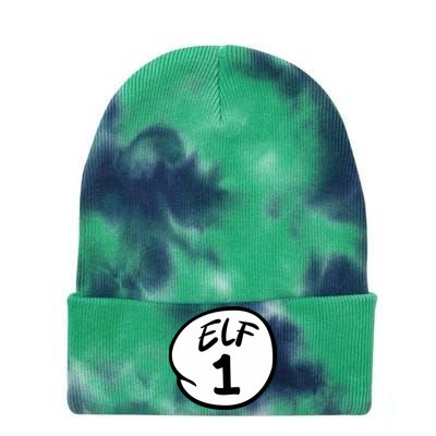 Elf 1 2 3 4 5 Custom Number Christmas Tie Dye 12in Knit Beanie