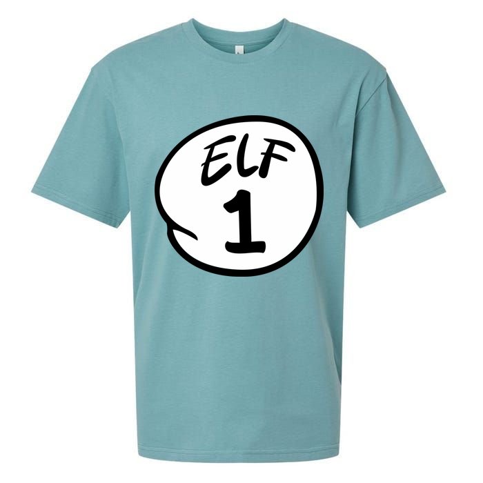 Elf 1 2 3 4 5 Custom Number Christmas Sueded Cloud Jersey T-Shirt
